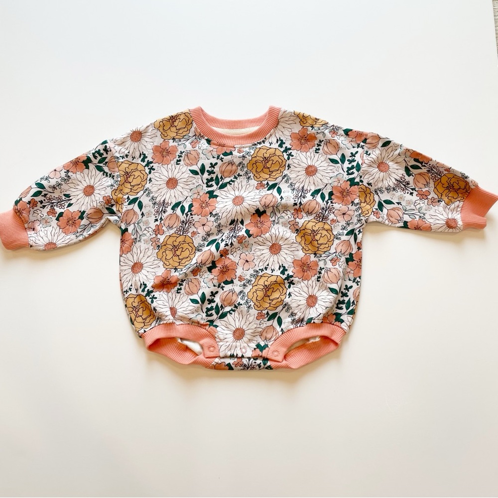 NEW Autumn Bloom Oversized Cozy Romper Onesie Bodysuit